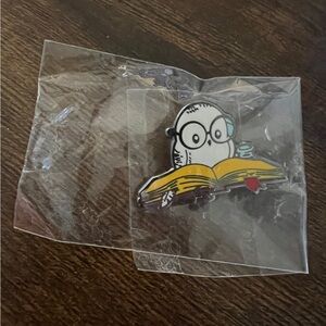 Book Owl Enamel Pin